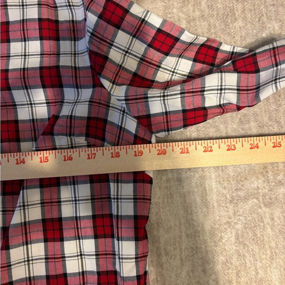 Talbots Red and Cream Checkered Blouse - Picture 4 of 8